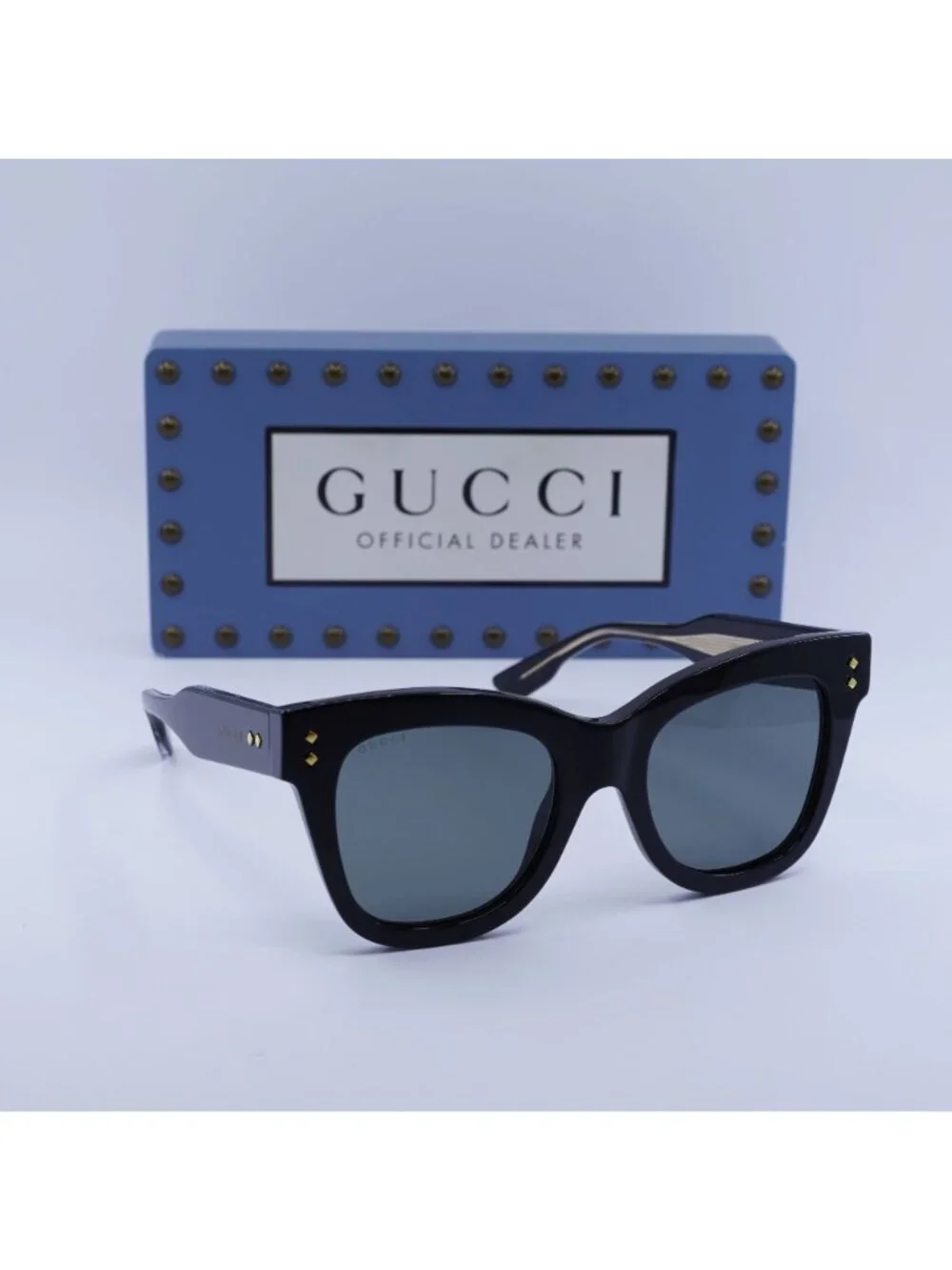 Gucci GG1082S 001 Cat Eye Sunglasses - Black / Grey